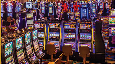 Slot machines on gaming floor