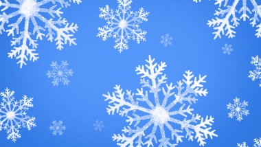 Blue background with white snowflakes