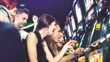 Group at Slot Machine