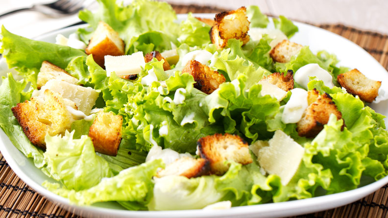 Caesar salad with croutons